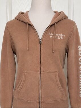 Abercrombie & Fitch Men's/Womens Zip-Up Hoodie Sweater - Brown